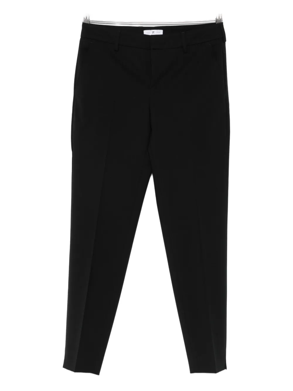 Pt Torino Pressed-crease Trousers In Black