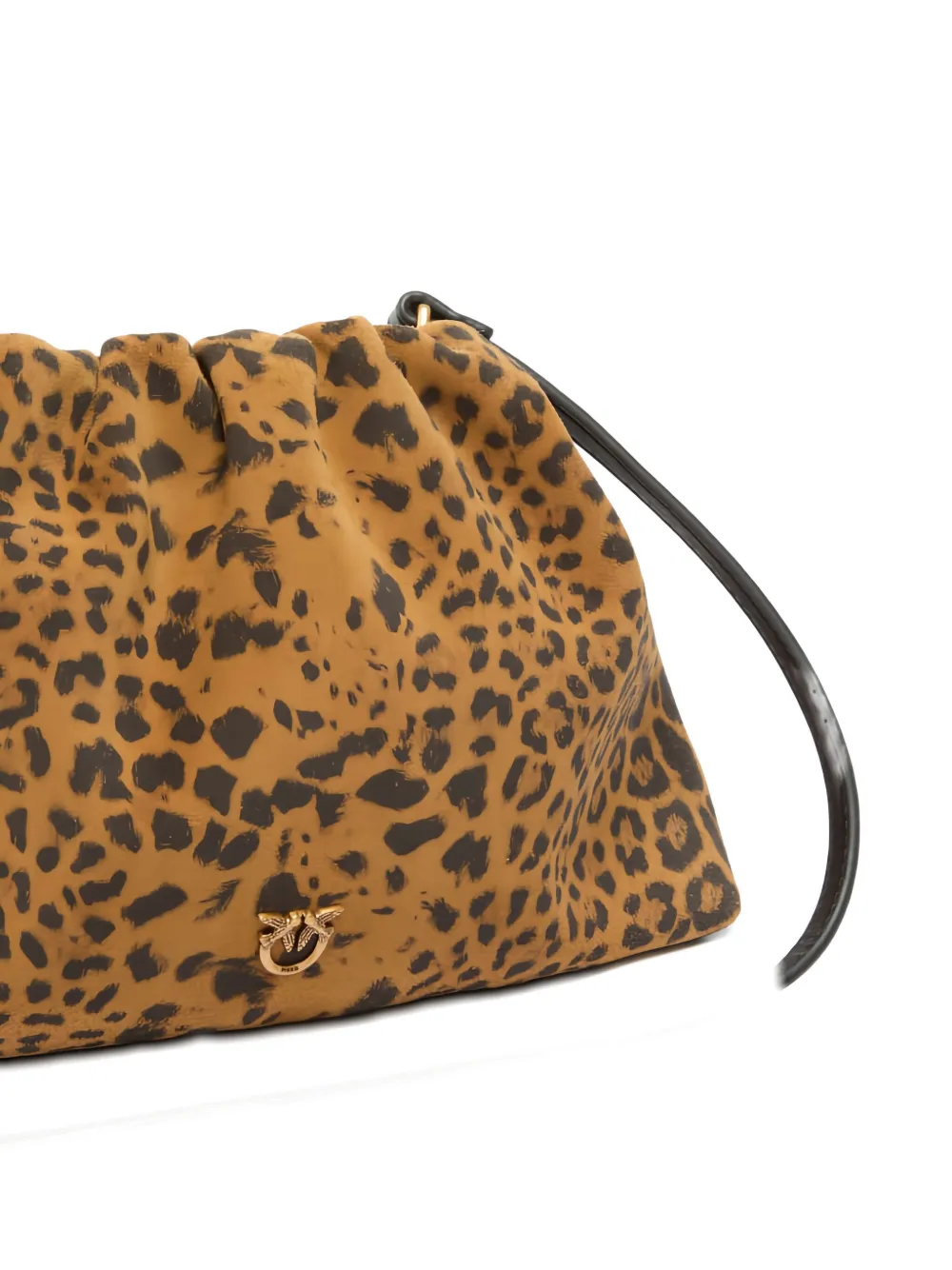 Pinko Small Leopard-print Clutch Bag In Brown