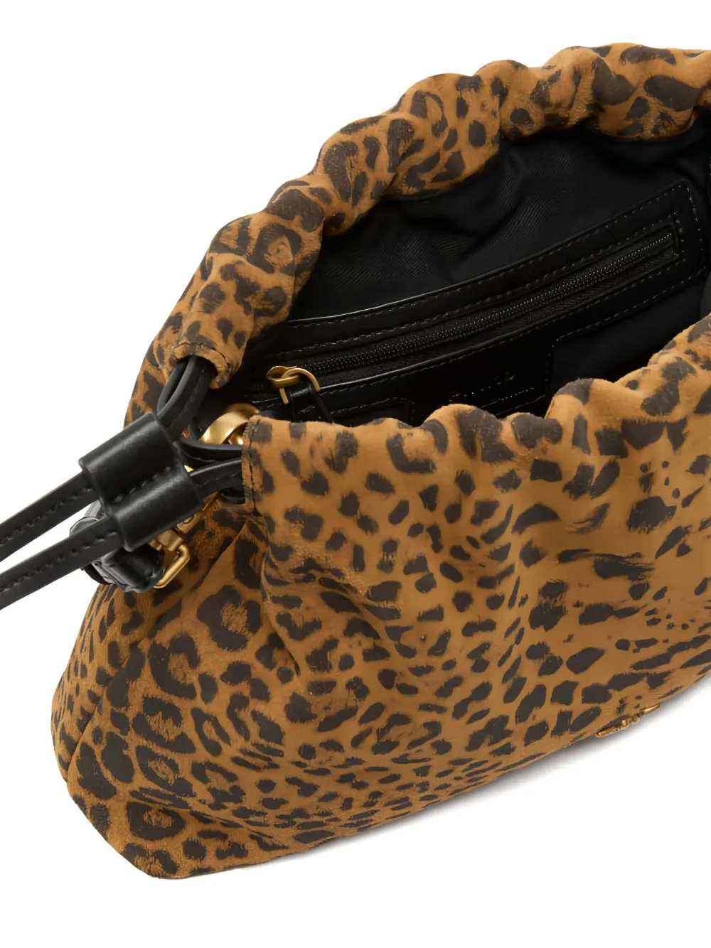 Pinko Small Leopard-print Clutch Bag In Brown