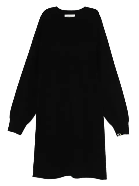 extreme cashmere round-neck ribbed sweater dress