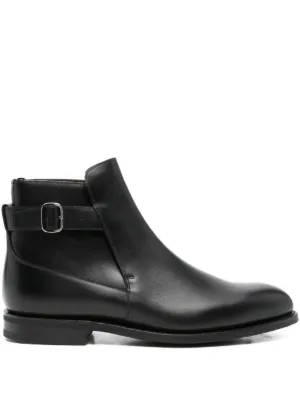 Giorgio Armani Zip Leather Boots | Black | FARFETCH