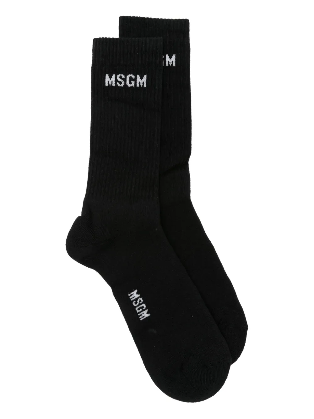 logo-jacquard cotton-blend socks
