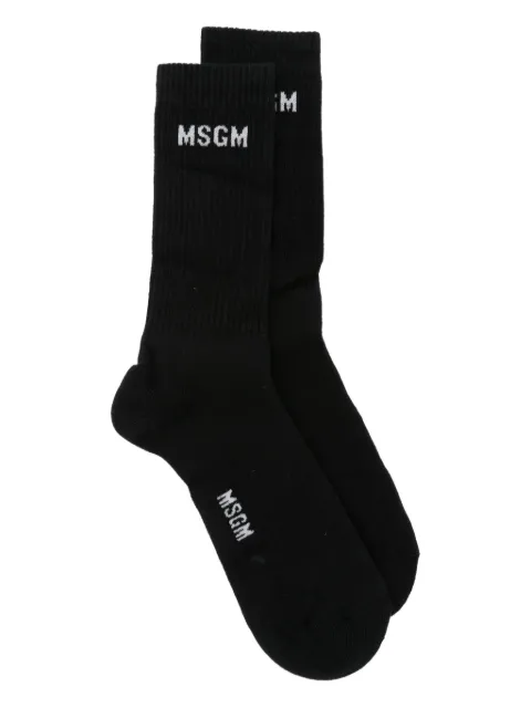 MSGM logo-jacquard cotton-blend socks