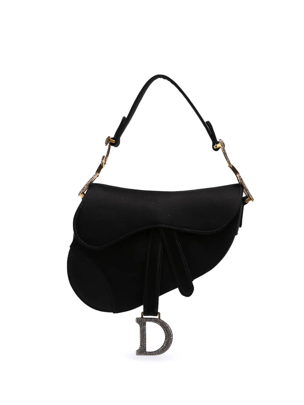 Christian Dior Pre-Owned 2019 Mini Satin Crystal Embellished Saddle Christian Dior Pre-Owned 2019 Mini Satin Crystal Embellished Saddle
