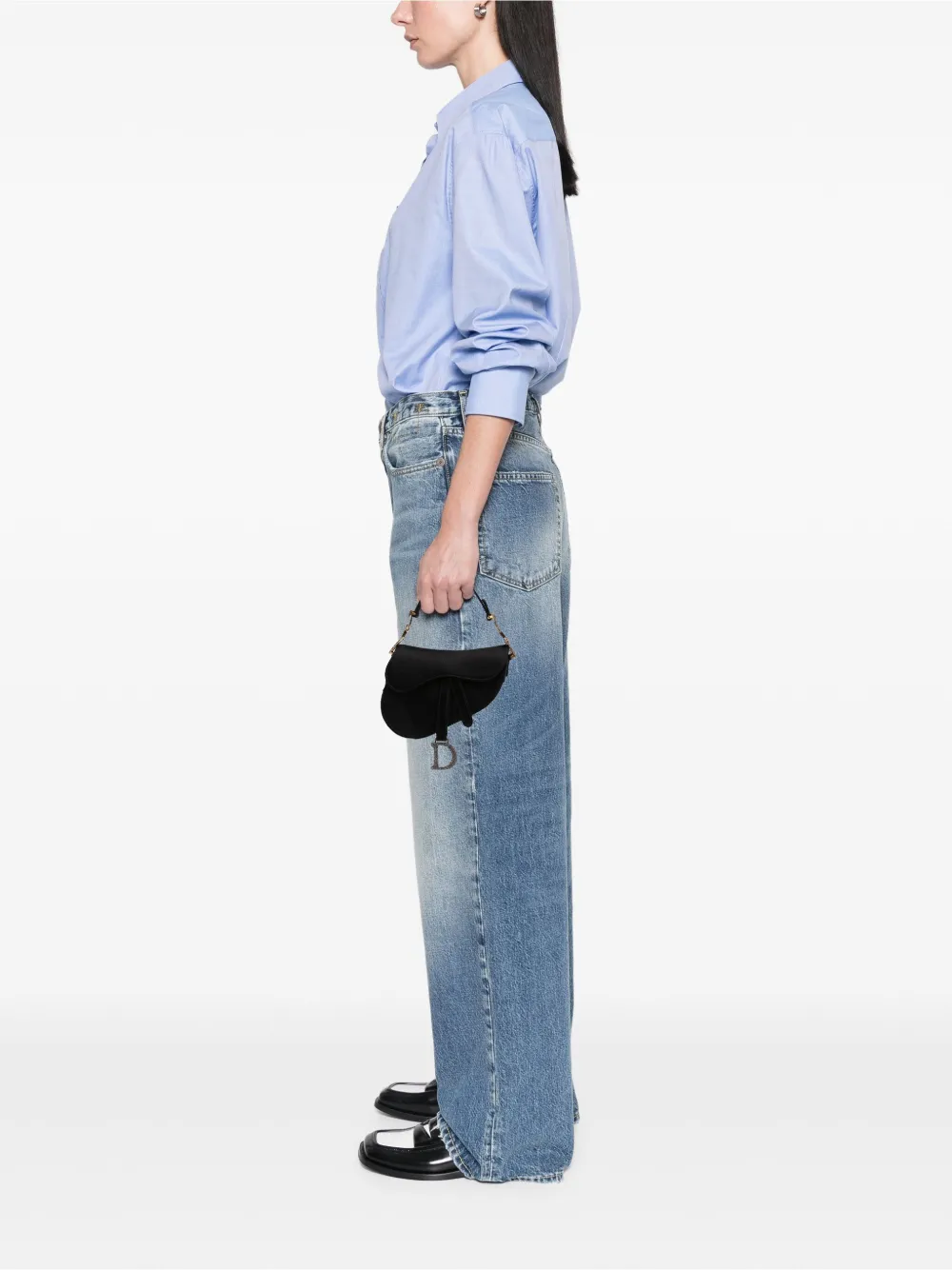 Christian Dior Pre-Owned 2019 Mini Satin Crystal Embellished Saddle Bag handbag | Pre-Owned | Image 2