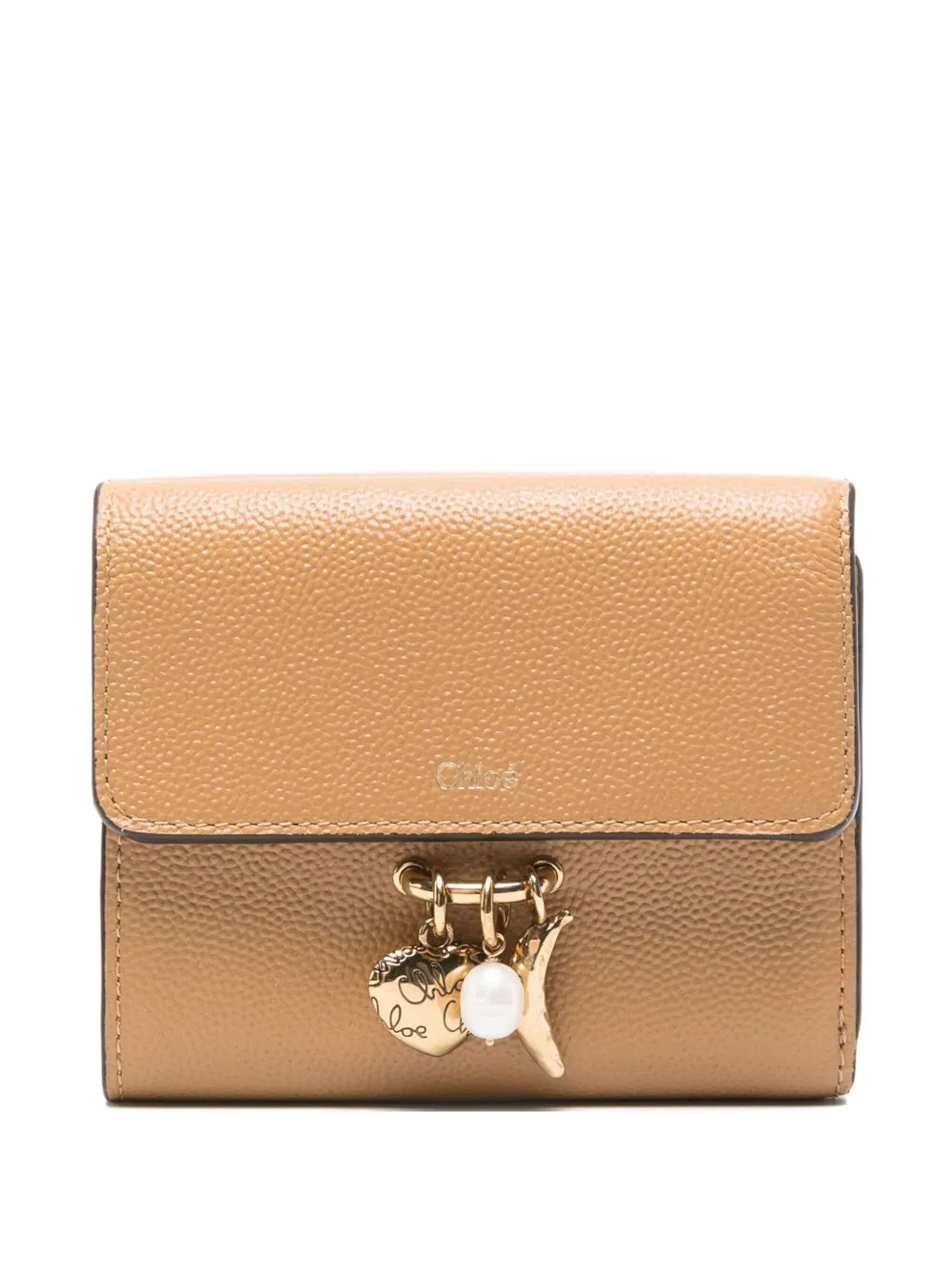 Chloé charm-detail leather wallet Bruin
