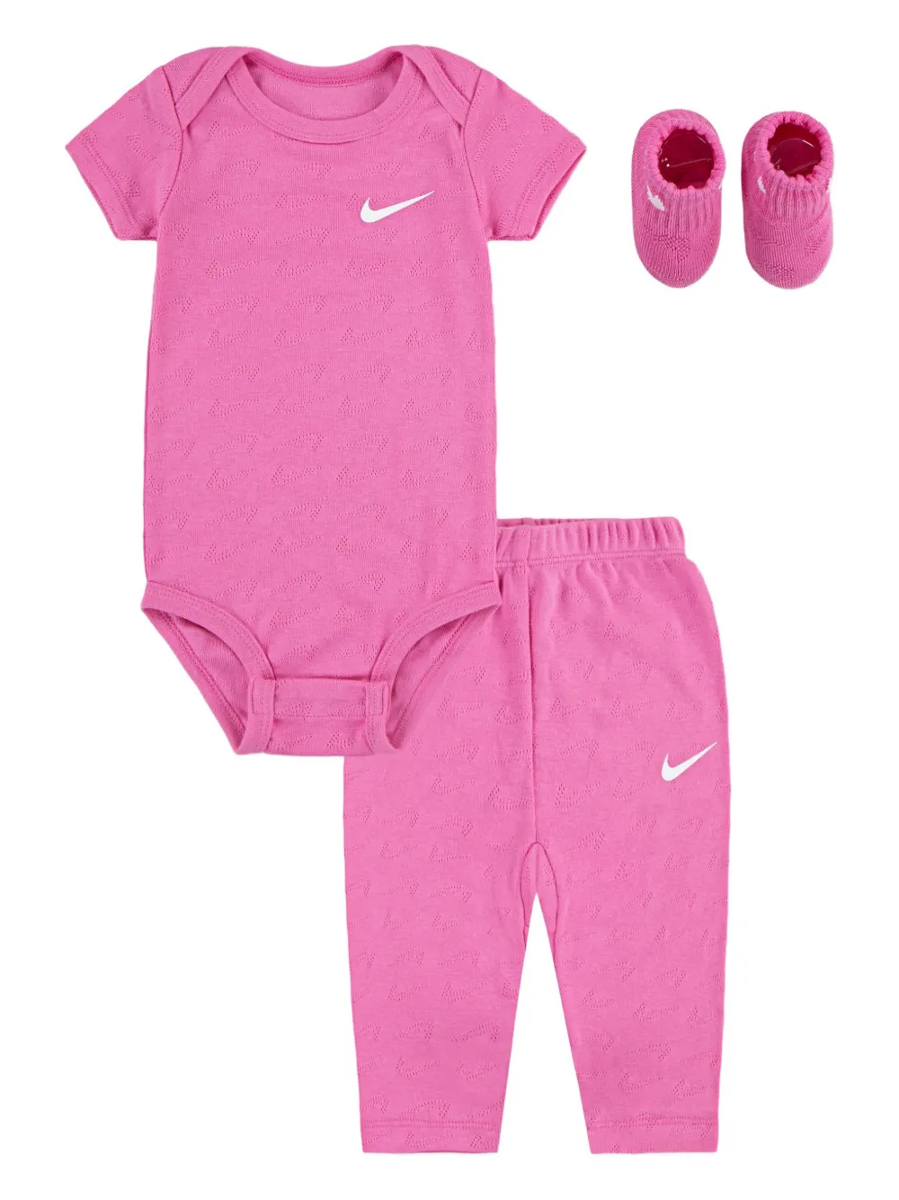 Nike Kids Driedelige babyset met logopatroon Roze