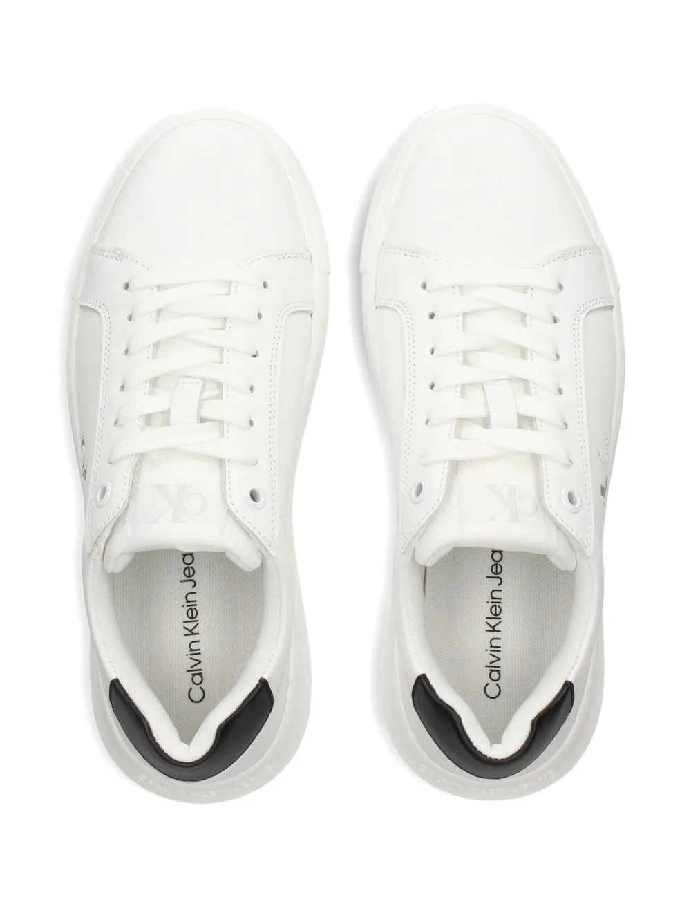Calvin Klein Jeans logo-detail leather sneakers White