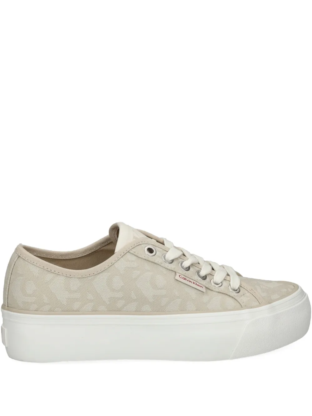 Calvin Klein Jeans platform logo low-top sneakers Neutrals