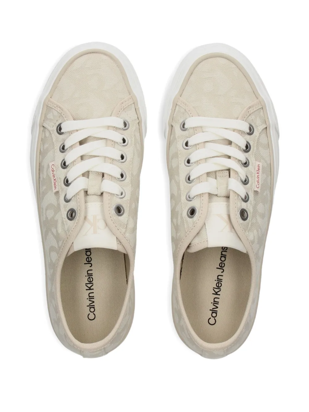 Calvin Klein Jeans platform logo low-top sneakers Neutrals