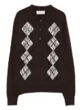 ERMANNO FIRENZE lace-embellished polo top - Brown