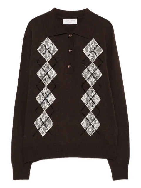 ERMANNO FIRENZE  lace-embellished polo top