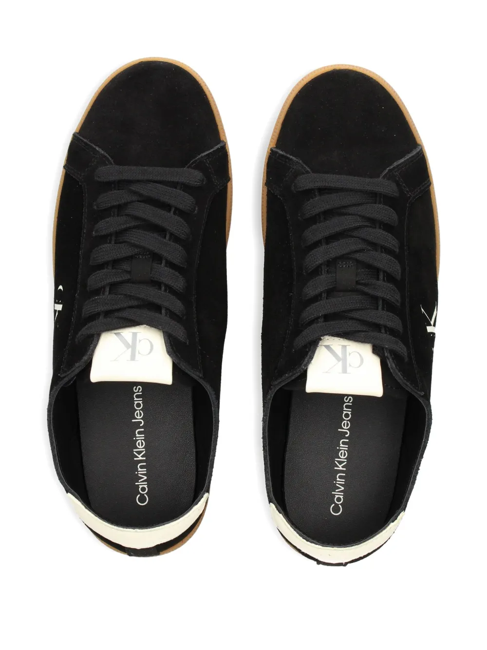 Calvin Klein Jeans logo-detail suede sneakers Black
