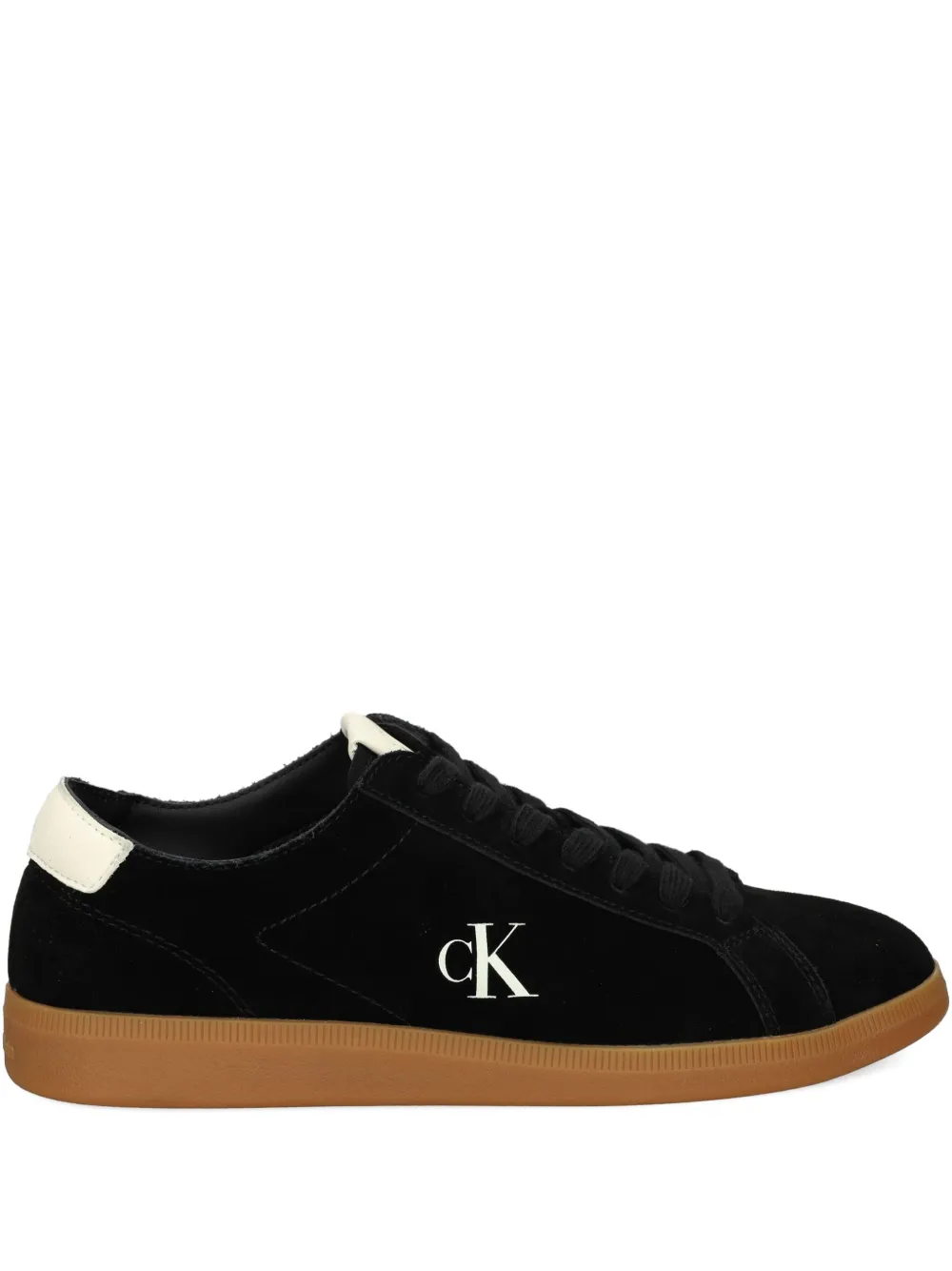 Calvin Klein Jeans logo-detail suede sneakers Black