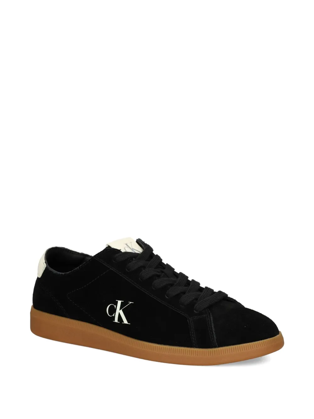 Calvin Klein Jeans logo-detail suede sneakers Black
