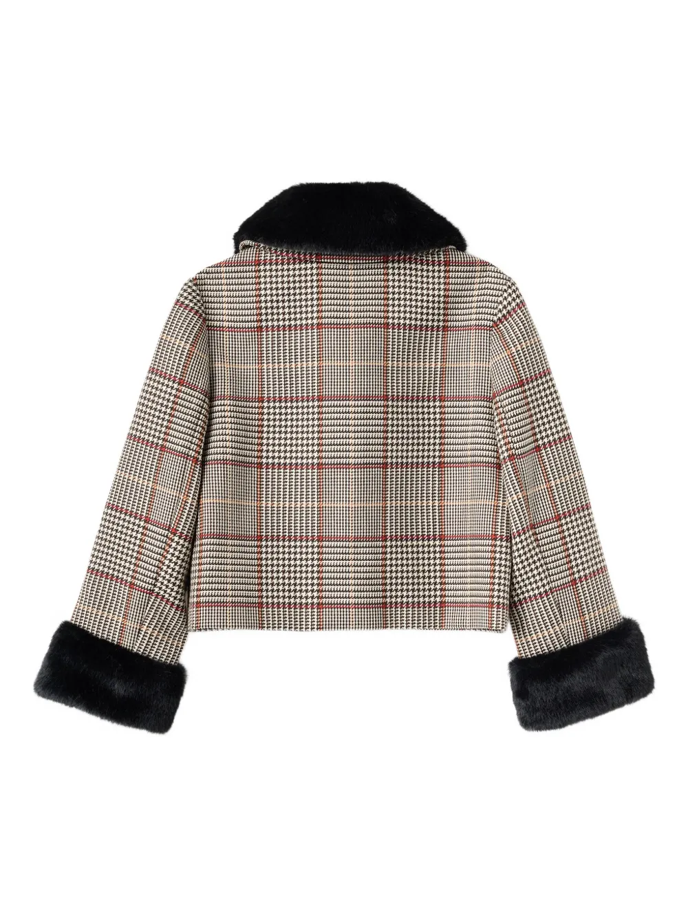 Self-Portrait Kids Jack van imitatiebont met pied-de-poule print Bruin