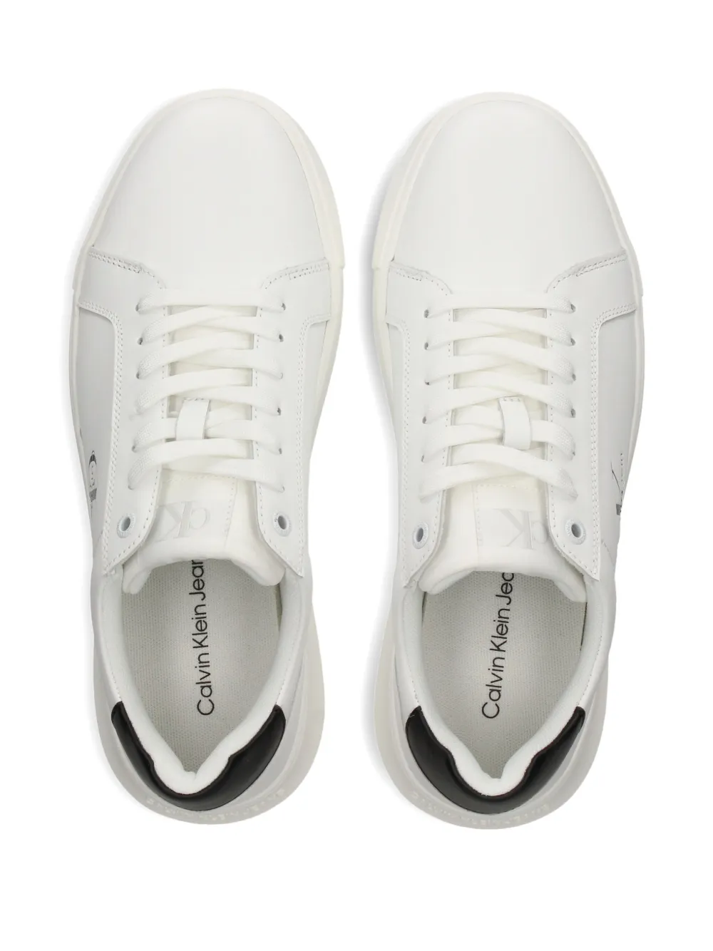 Calvin Klein Jeans logo-detail leather sneakers White
