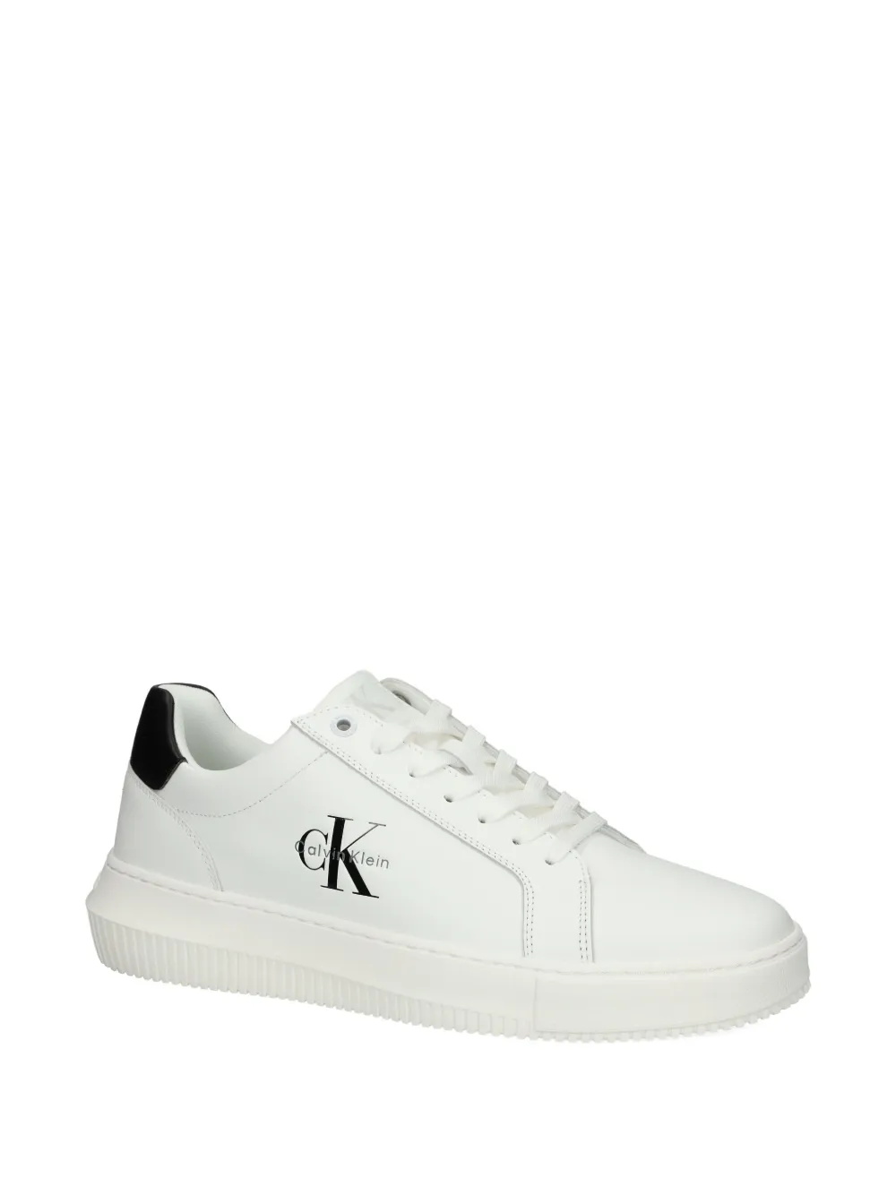 Calvin Klein Jeans logo-detail leather sneakers White