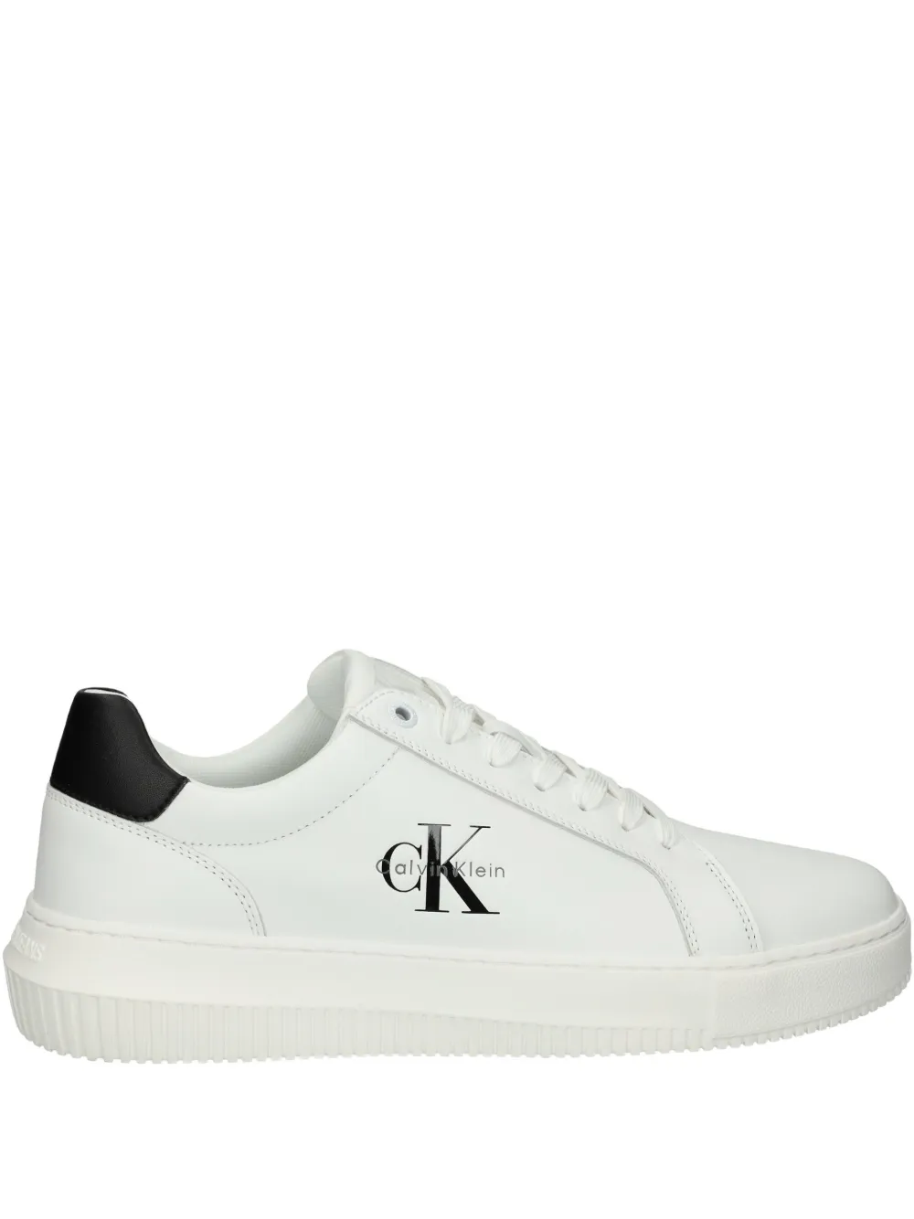 Calvin Klein Jeans logo-detail leather sneakers White