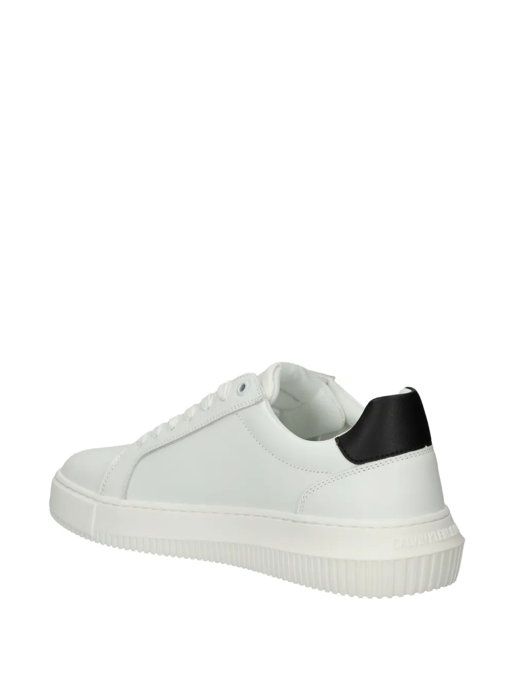 Calvin Klein Jeans logo-detail leather sneakers White