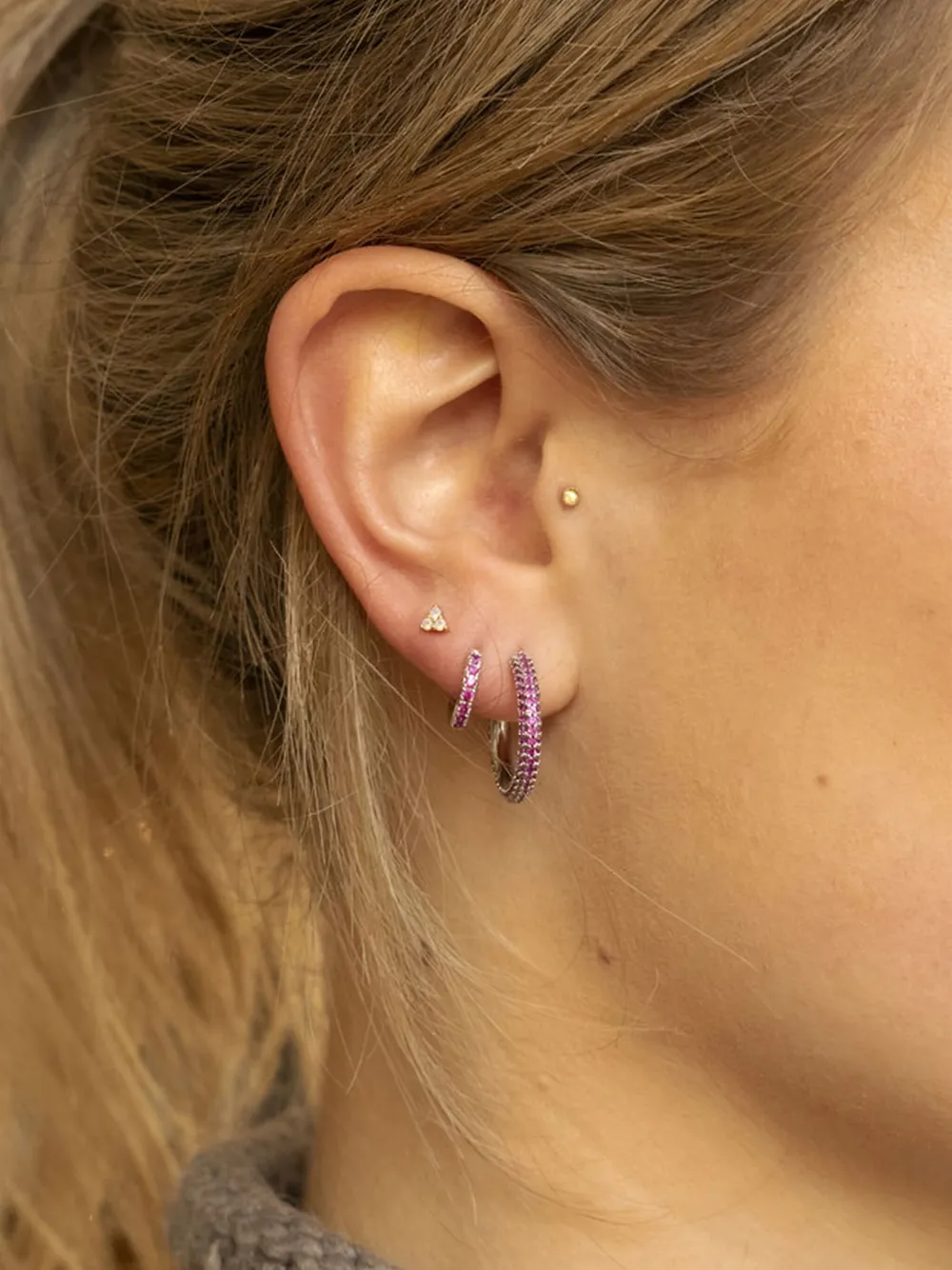 All The Luck In The World Aimé Hoop Earrings In Pink