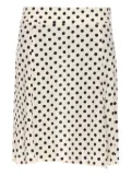MAR DE MARGARITAS polka-dot straight skirt - White