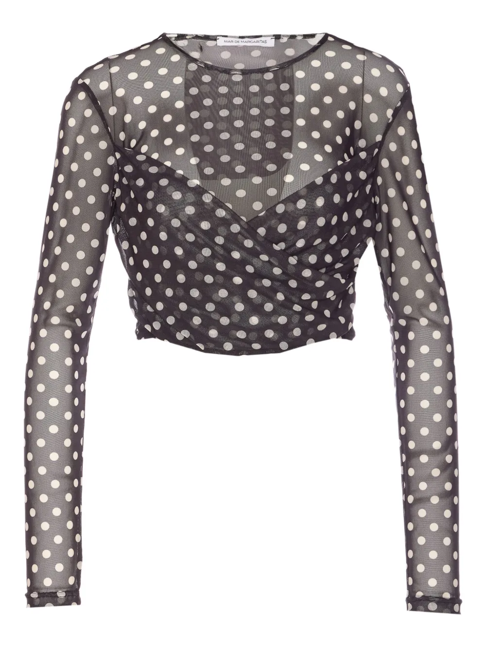 MAR DE MARGARITAS Corinna polka-dot mesh long-sleeve t-shirt - ブラック MAR DE MARGARITAS Corinna polka-dot mesh long-sleeve t-shirt - ブラック