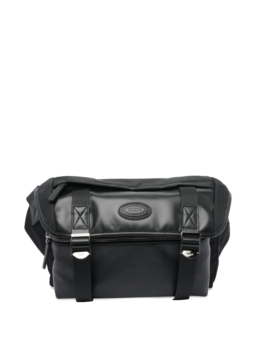 Tod's logo-patch shoulder bag Zwart