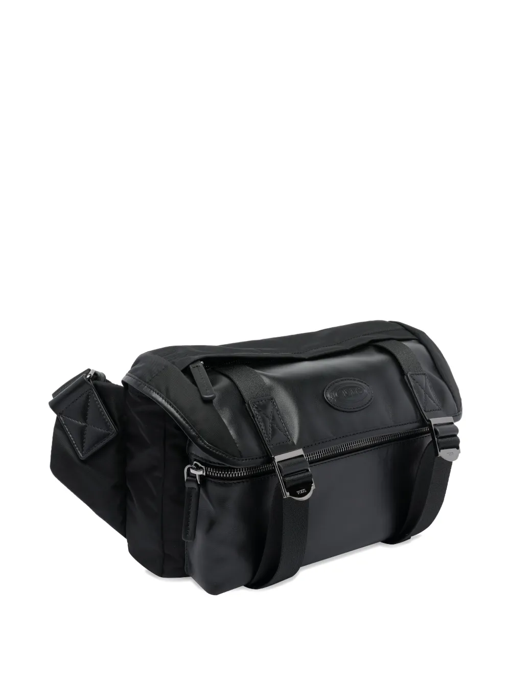 Tod's logo-patch shoulder bag Zwart