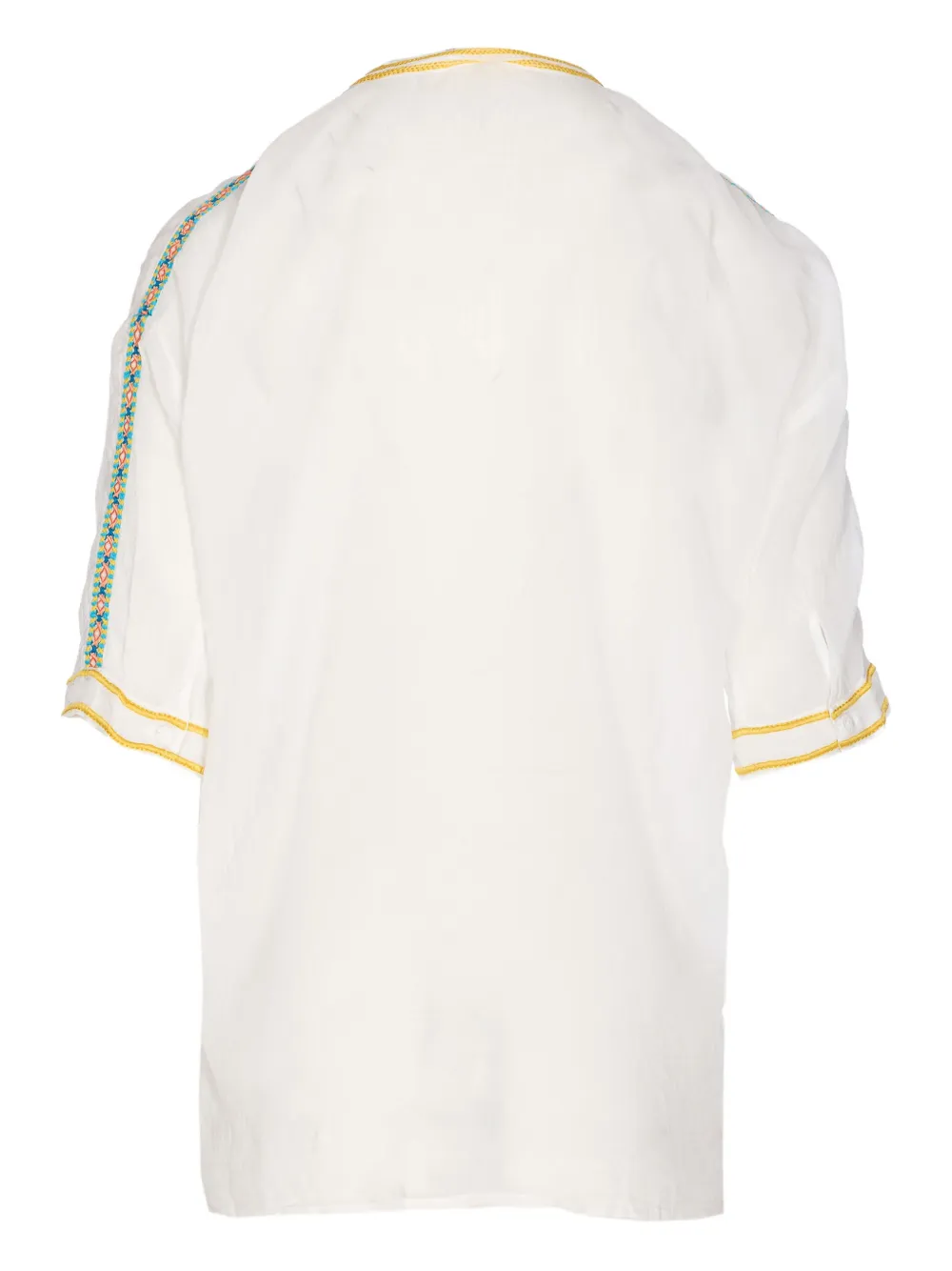 Johnny Was blouse met geborduurde bloemen Wit