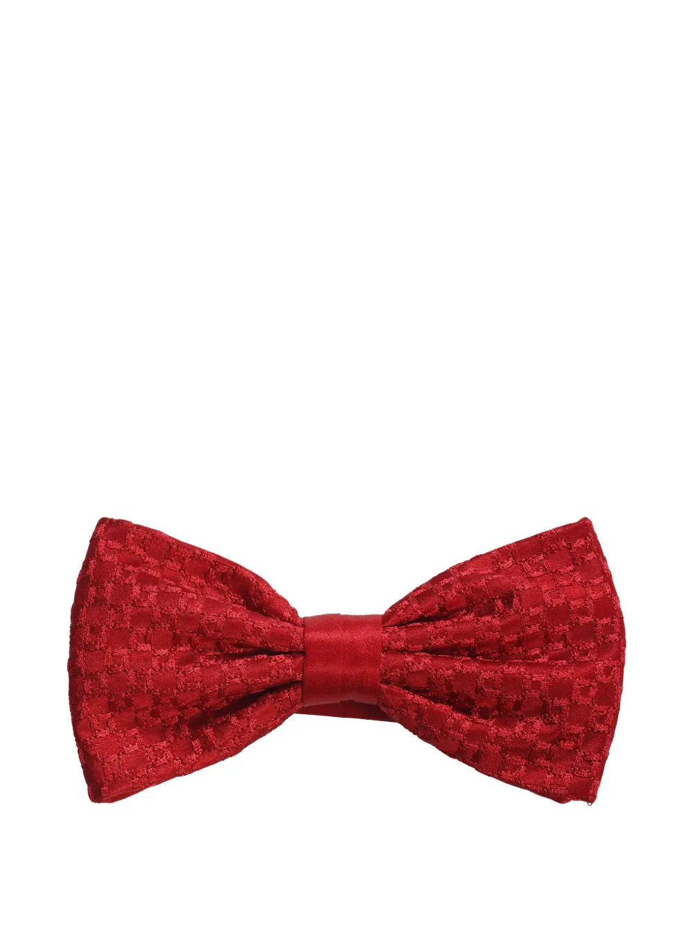 Stefano Ricci checked-jacquard bow tie - Rosso