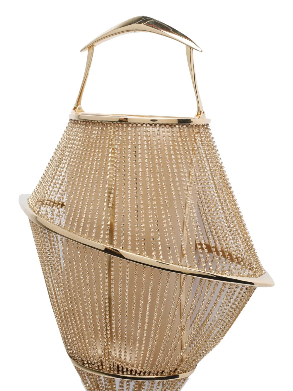 Benedetta Bruzziches Lumiere kleine shopper verfraaid met kristallen Goud