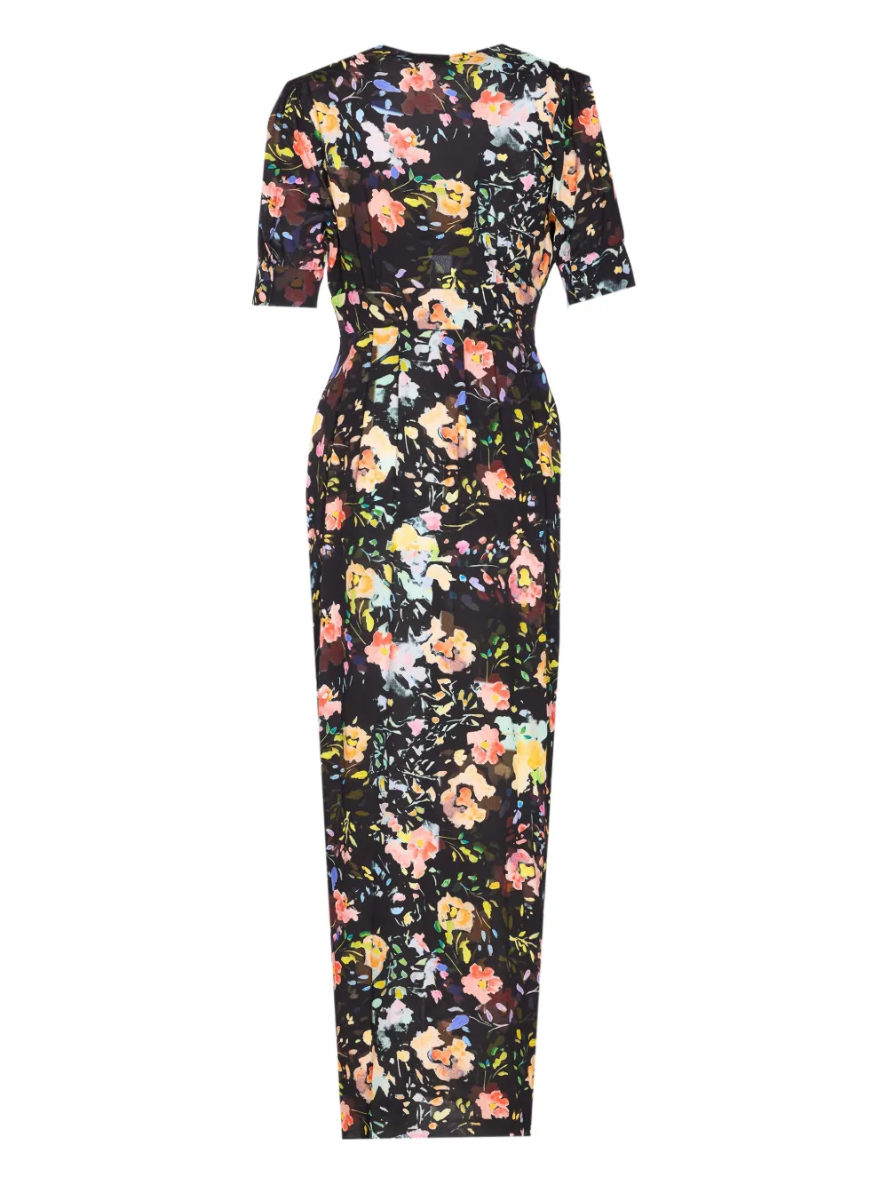 MAR DE MARGARITAS Midi-jurk met bloemenprint - Zwart
