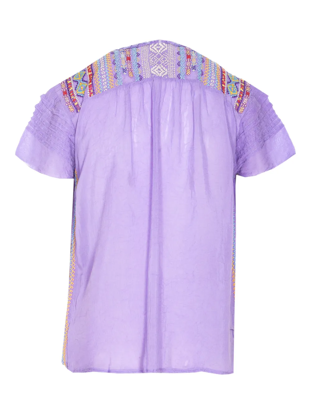 Johnny Was Agnes Lafaret blouse met borduurwerk Paars
