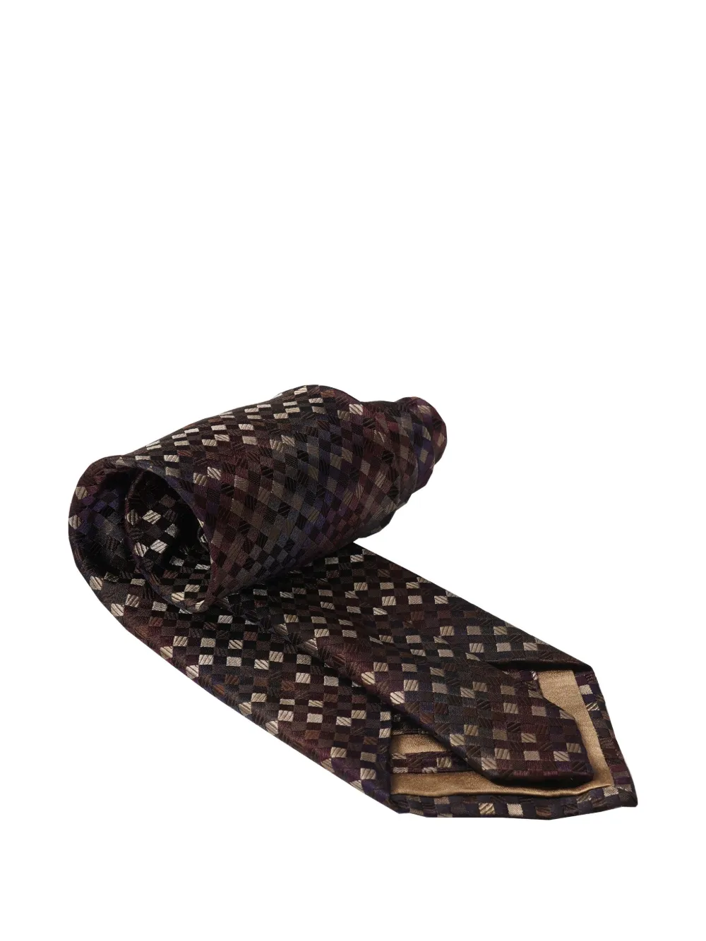 Zilli diamond-grid silk tie Bruin