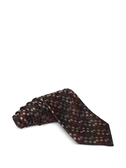 Zilli diamond-grid silk tie