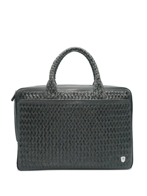 Lardini woven leather briefcase bag