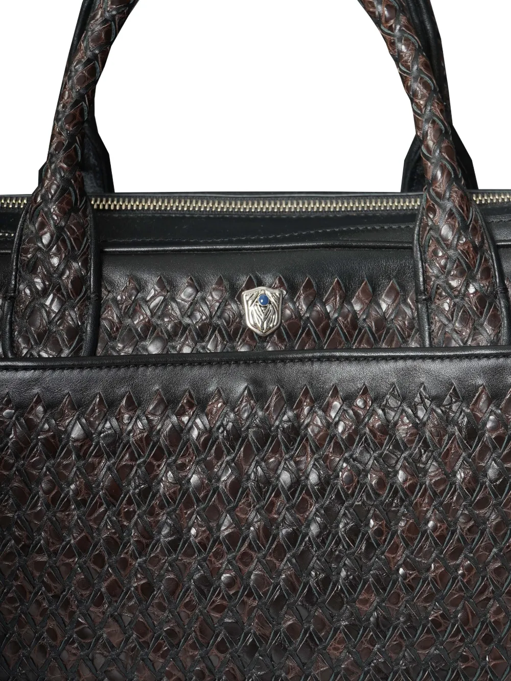  Lardini Porte-documents En Cuir Tressé - Marron 