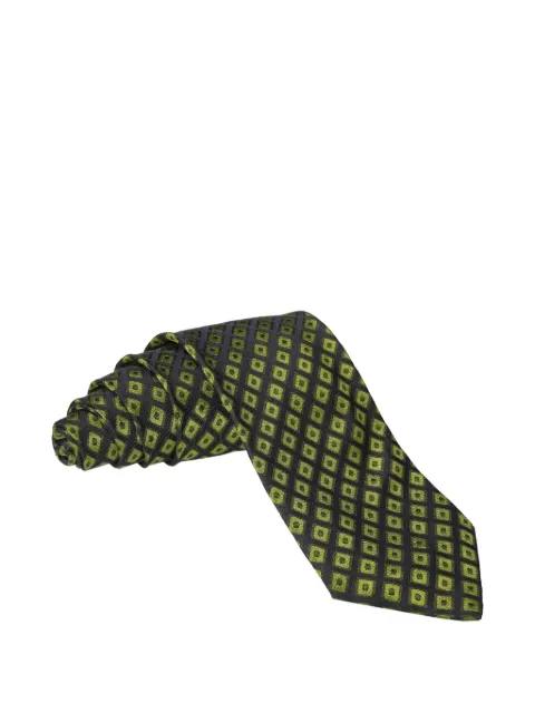 Zilli diamond-pattern silk tie