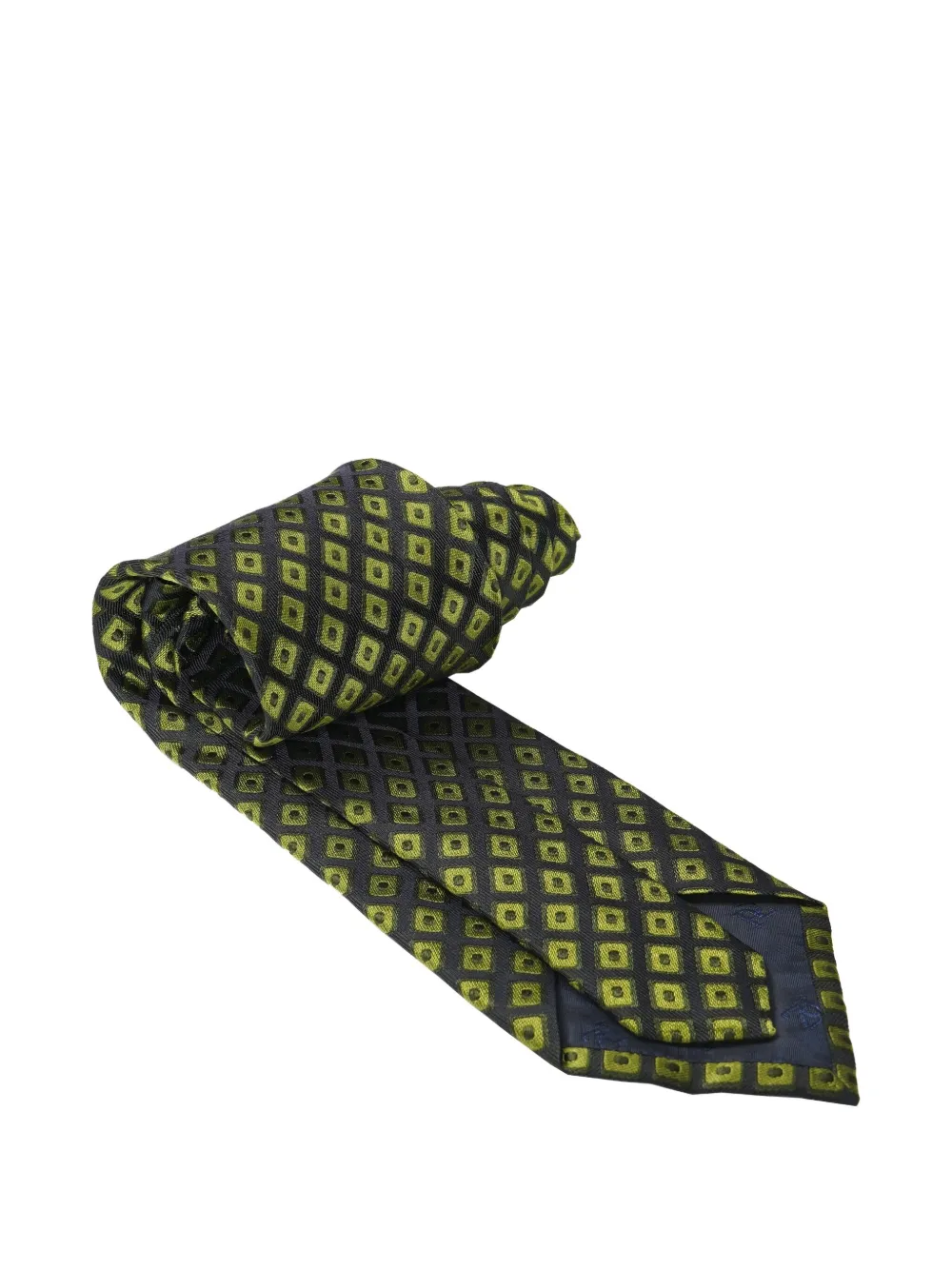Zilli diamond-pattern silk tie Zwart