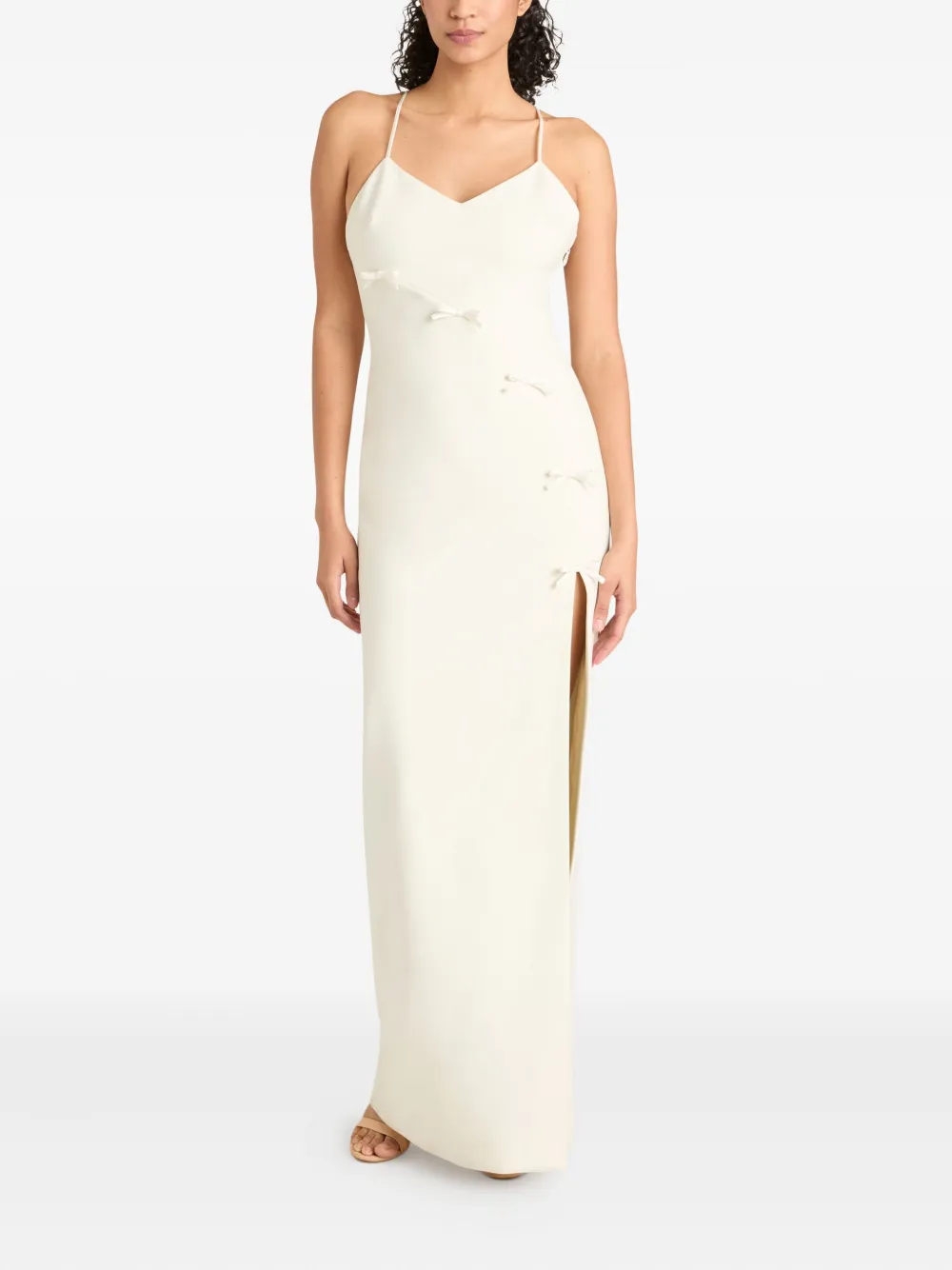 Cinq A Sept Elea bow-detail maxi dress Beige