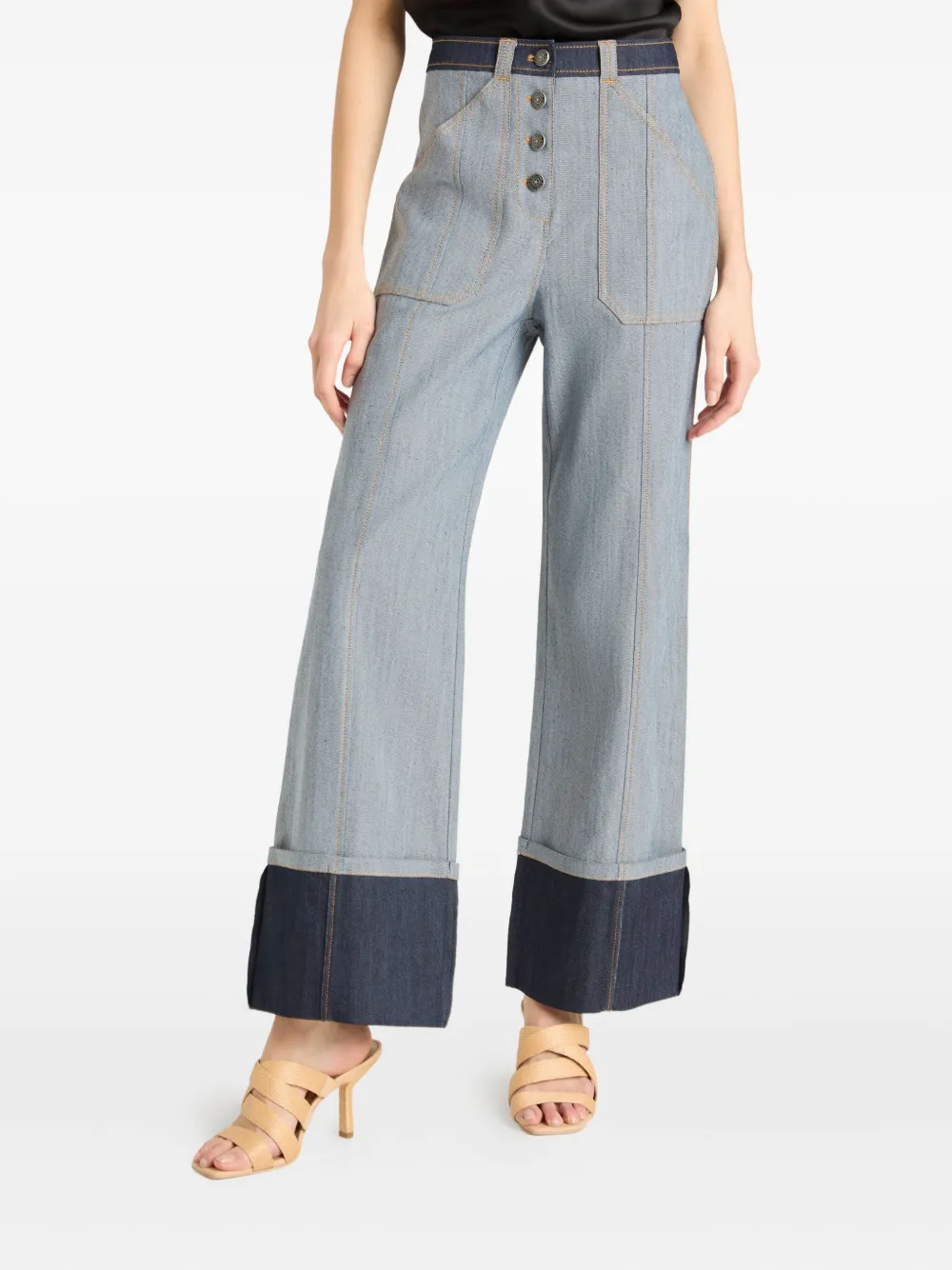 Cinq A Sept Benji jeans met knoopsluiting Blauw