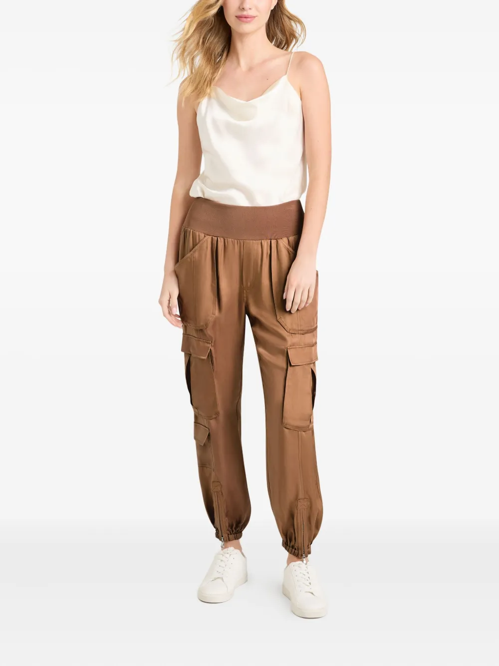 Cinq A Sept Raven elasticated-waist cargo trousers Bruin