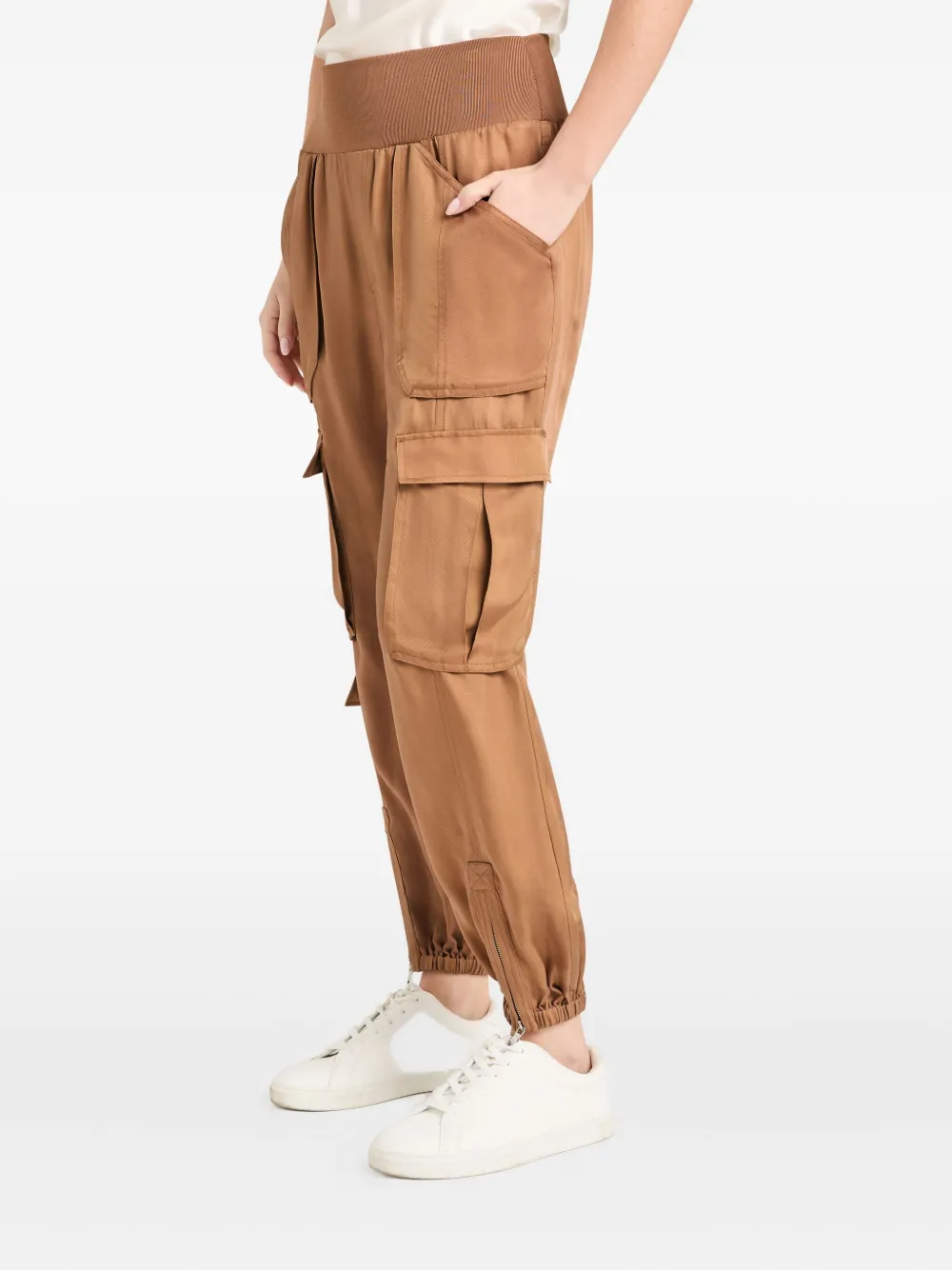 Cinq A Sept Raven elasticated-waist cargo trousers Bruin