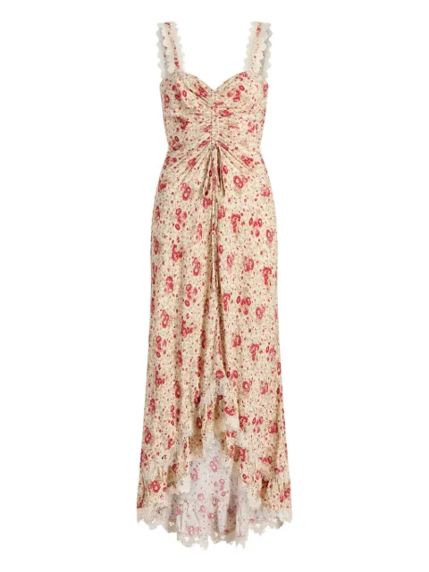 Cinq A Sept Stevie lace-trimmed floral-print maxi dress
