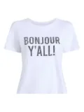 Cinq A Sept Bonjour Y'all embellished T-shirt - White
