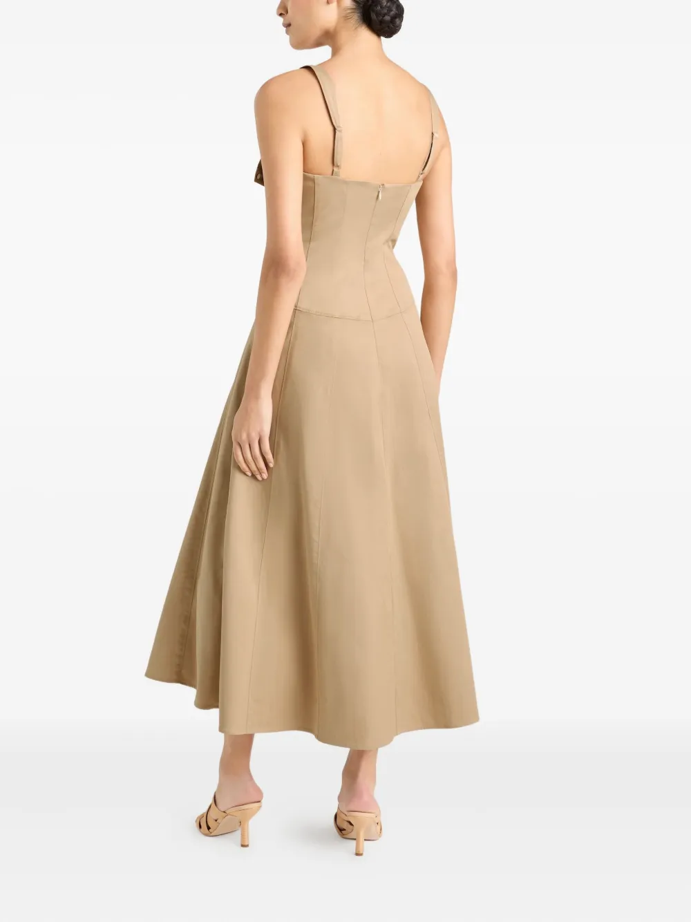 Cinq A Sept Lucil midi-jurk met knopen Bruin