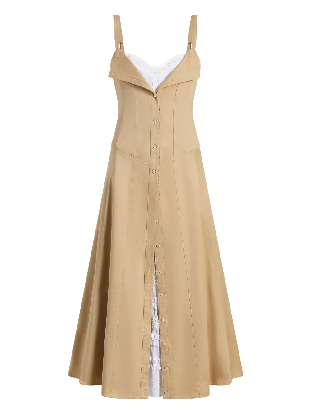 Cinq A Sept Lucil button-front midi dress - Brown