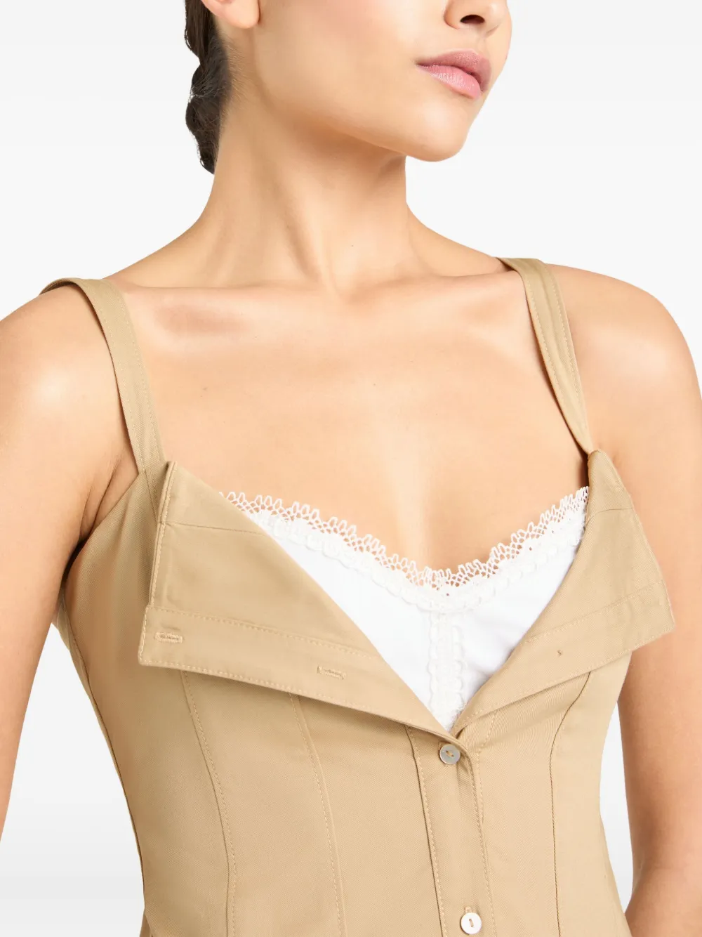 Cinq A Sept Lucil midi-jurk met knopen Bruin