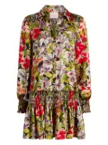 Cinq A Sept Damia floral smocked mini dress - Black
